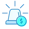 Icon of a siren alert with money sign
